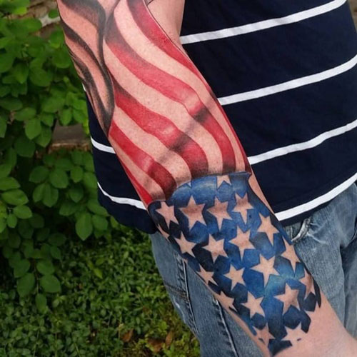 Cool American Flag Tattoos For Men