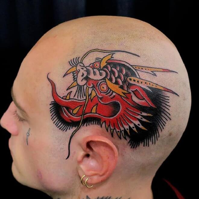 Dragon Tattoo on Head 15