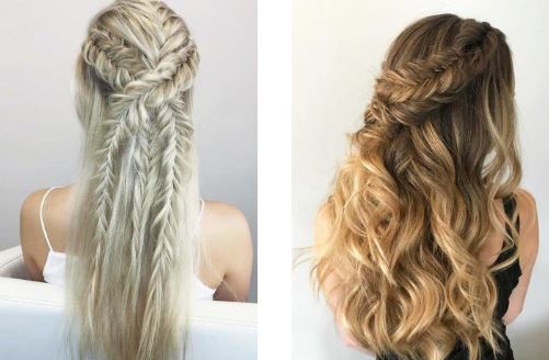 Half Up Hairstyles With Fishtail Braids