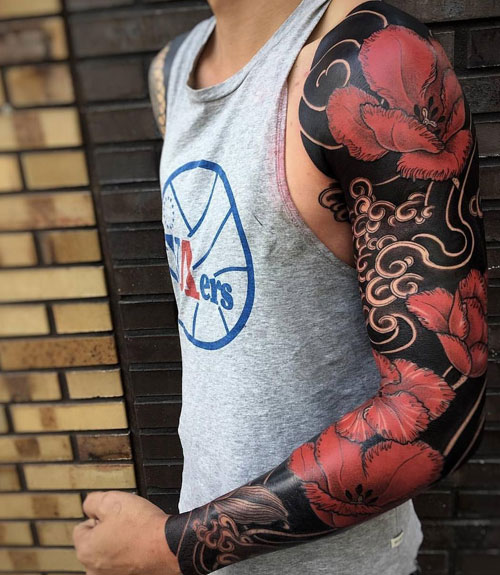 black red tattoo style