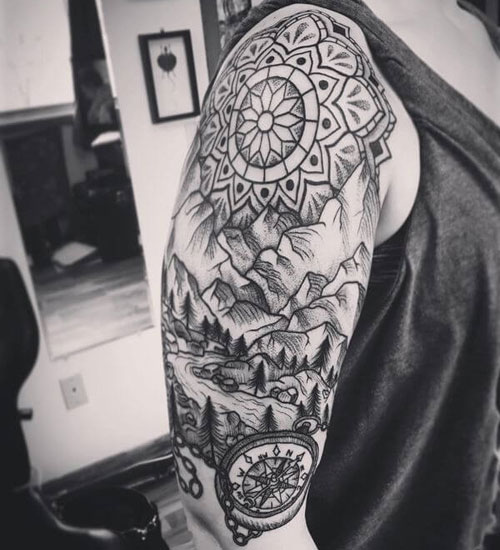 Landscape Shoulder Tattoo