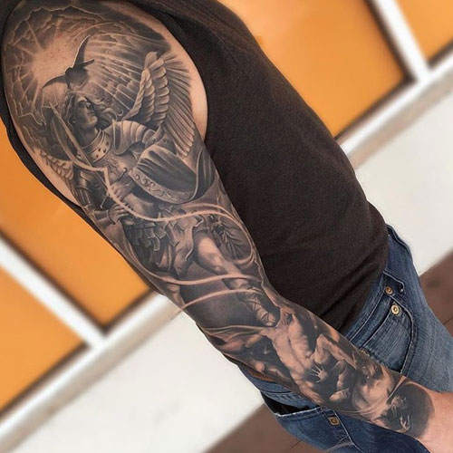 100+ Best Sleeve Tattoos For Men Coolest Sleeve Tattoos For Guys In 2020 Angel Arm Sleeve Tattoo Ideas