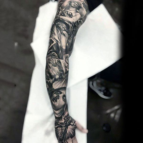 100+ Best Sleeve Tattoos For Men Coolest Sleeve Tattoos For Guys In 2020 Awesome Angel Full Sleeve Tattoo Designs