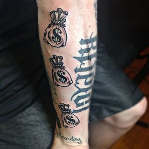 100+ Cool Money Tattoos For Men Awesome Money Bag Tattoo Designs