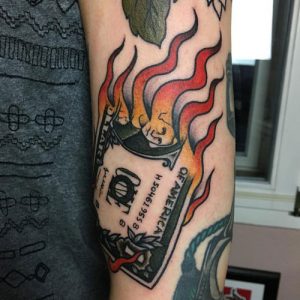 100+ Cool Money Tattoos For Men Burning Money Tattoo