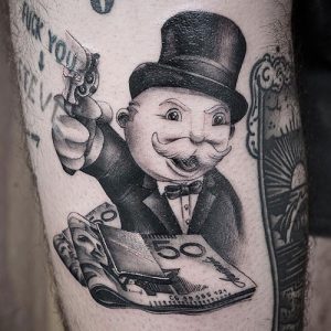 100+ Cool Money Tattoos For Men Monopoly Man Tattoo