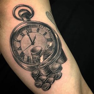 100+ Cool Money Tattoos For Men Unique Time Is Money Tattoo With Watch