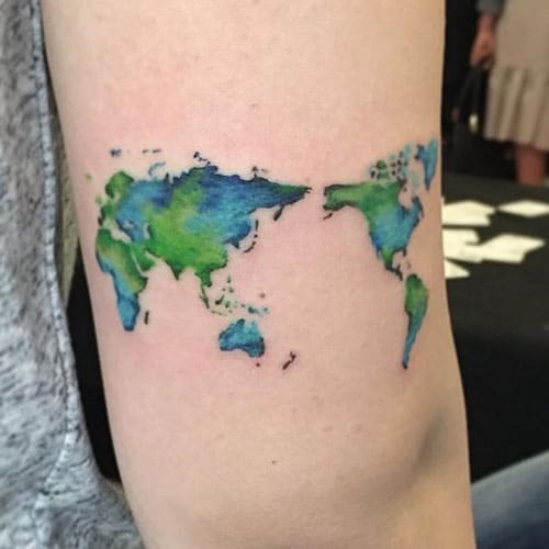 100+ Cool Simple Tattoo Ideas For Men Cool World Map Tattoo