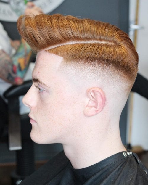 Classy High Fade With Hard Side Part