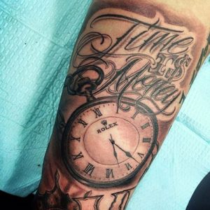 Cool Time Is Money Tattoo 100+ Cool Money Tattoos For Men