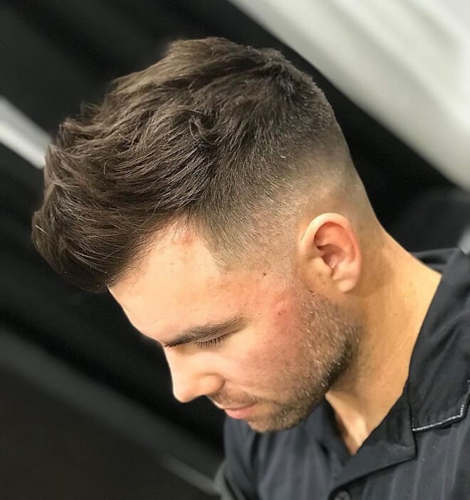 Low Skin Fade With Faux Hawk Hairstyle Stylish Fohawk Hairstyles 30 Best Faux Hawk Haircuts For Men