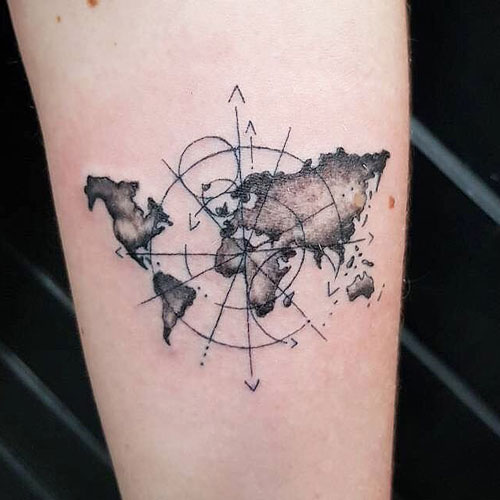 Simple World Map Tattoo 100+ Best Simple Tattoo Designs For Men