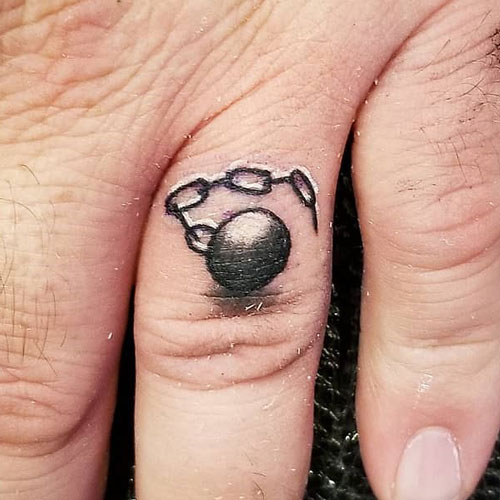 Small Ball And Chain Tattoo 100+ Best Simple Tattoo Designs For Men