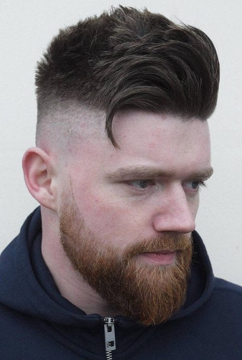Textured Modern Quiff + Beard Top 50 Amazing Quiff Hairstyles For Men Stylish Quiff Haircuts