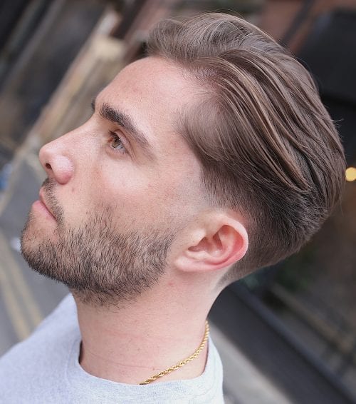 Top 40 Best Medium Length Hairstyles For Men Medium Haircuts 2020 Brushed Back Thin Hair With Temple Shave