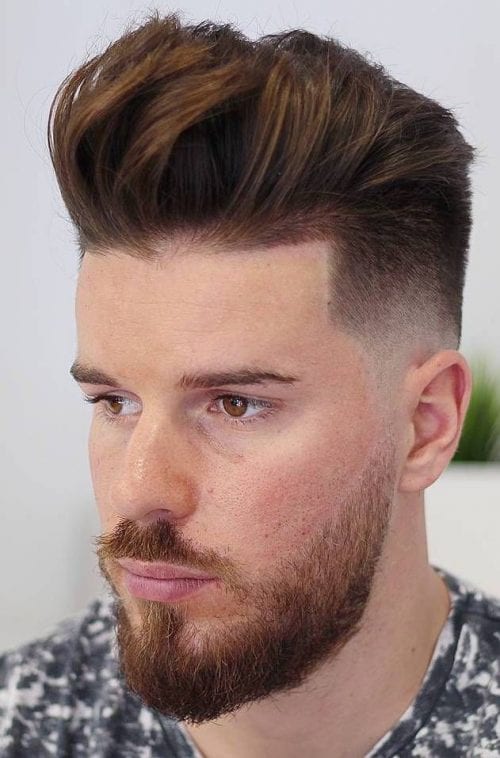 Top 50 Amazing Quiff Hairstyles For Men Stylish Quiff Haircuts Brushed Layers With Taper Fade