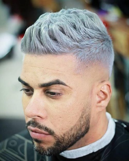30 Amazing Platinum Blonde Hairstyles For Men Best Men's Blonde Haircuts Low Bald Fade With High Top