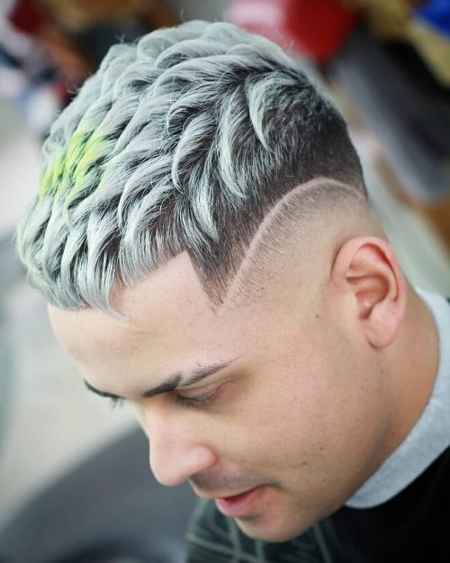 30 Amazing Platinum Blonde Hairstyles For Men Best Men's Blonde Haircuts Low Skin Fade With Textured Crop Cut
