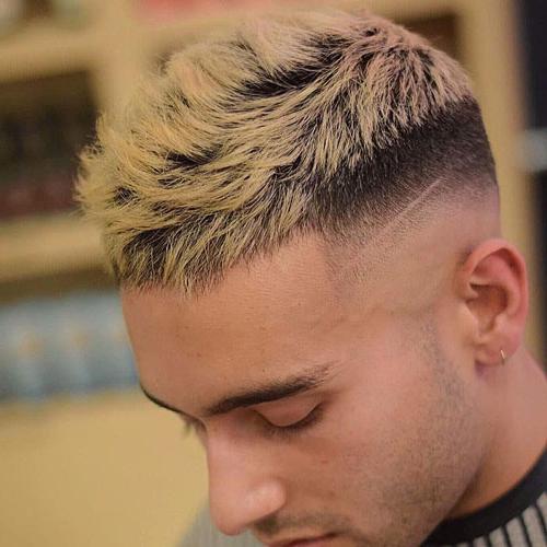 30 Amazing Platinum Blonde Hairstyles For Men Best Men's Blonde Haircuts Short Blonde Crop Top With High Razor Fade