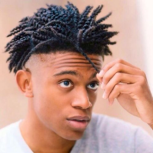 30 Best Curly Hairstyles For Black Men Natural Hairstyles For Curly Hair Bald Fade With Twisted Curls