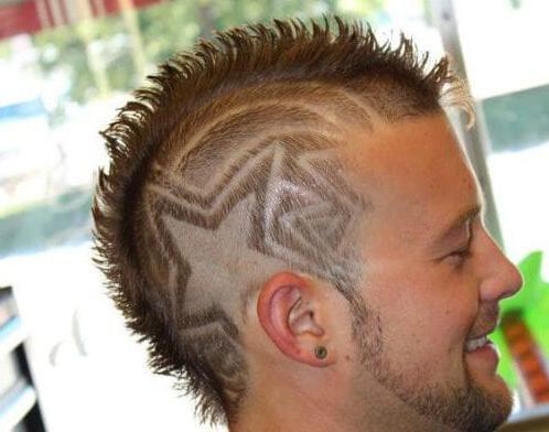 30 Cool Haircuts With Stars Design Unique Star Designs Haircut For Men Big Star Design With Small Mohawk