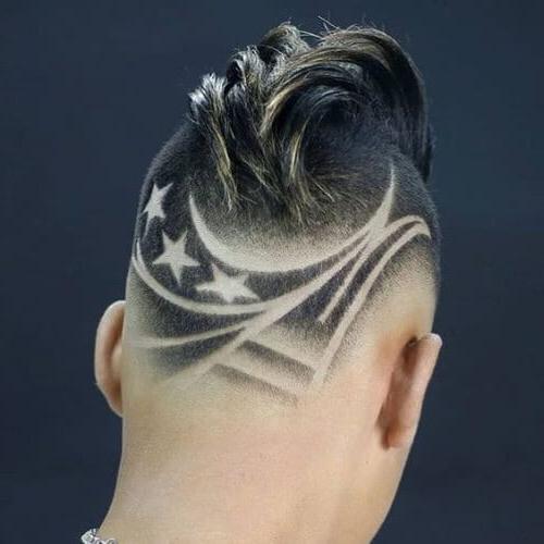 30 Cool Haircuts With Stars Design Unique Star Designs Haircut For Men Star Designs Haircuts With Slick Back Hair