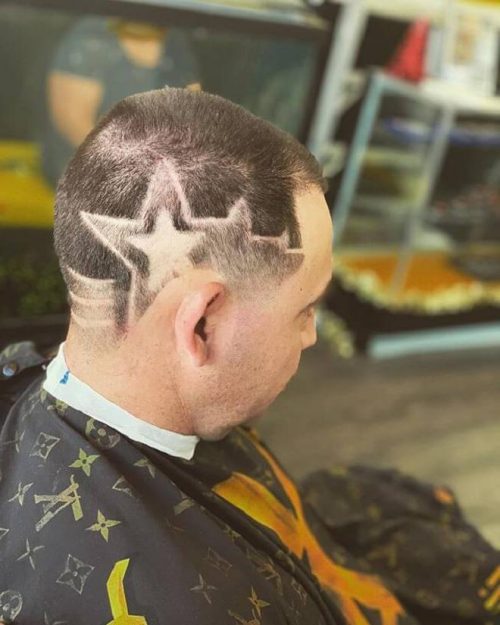 30 Cool Haircuts With Stars Design Unique Star Designs Haircut For Men Buzz Cut With Side Star Design