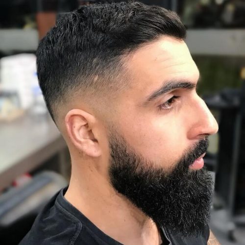 50+ Best Crew Cut Hairstyles For Men Crew Cut With Low Skin Fade Ande Beard