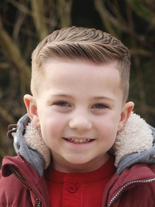 Short Undercut Hairstyle Toddler Boy for Rounded Face