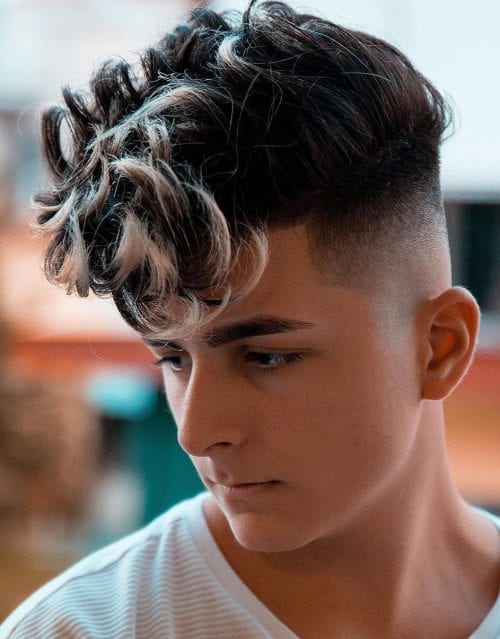 Boys Trendy Haircuts With Dyed Crop Messy Top Hairstyles And Skin Faded Sides