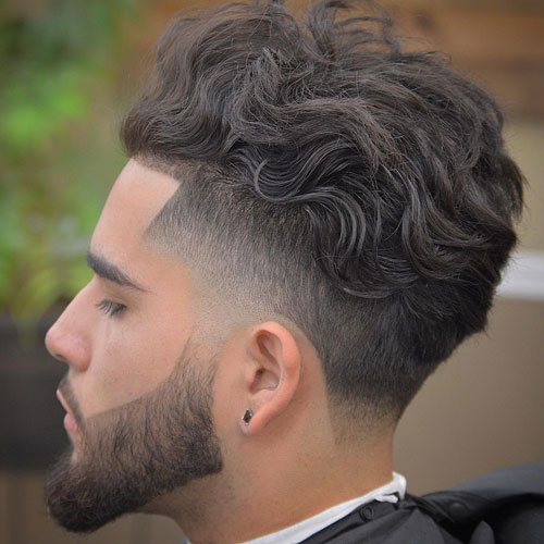 Brushed Back Curly Hair Undercut Line Up 40+ Best Curly Hairstyles For Men Stylish Men's Curly Haircuts