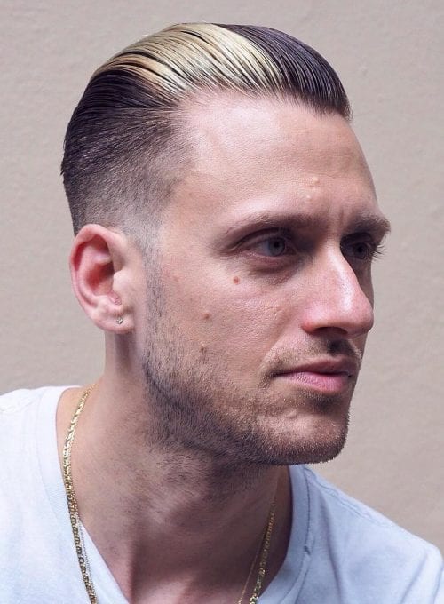 Dyed Slicked Back Top 40 Cool Slicked Back Hairstyles For Men Best Men's Slicked Back Haircuts 2020