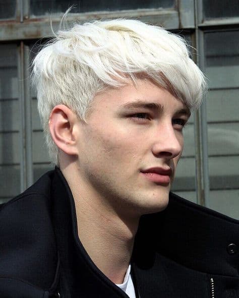 Messy Platinum Blonde 30 Amazing Platinum Blonde Hairstyles For Men Best Men's Blonde Haircuts