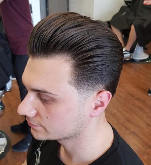 Pompadour Slicked Back Haircut Top 40 Cool Slicked Back Hairstyles For Men Best Men's Slicked Back Haircuts 2020