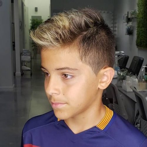 Popular Haircuts For School Boys Cute Hairstyle For School Students Blonde Brush Up Hairstyle