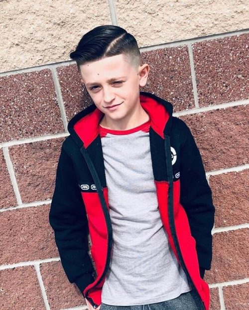 Popular Haircuts For School Boys Cute Hairstyle For School Students Classic Comb Over Fade With Line Up Haircut