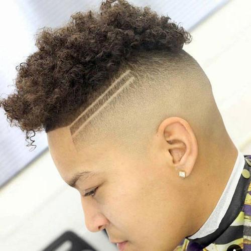 Top 25 Amazing Line Haircuts For Men Cool Haircut Designs Lines Curly Hair + Double Line