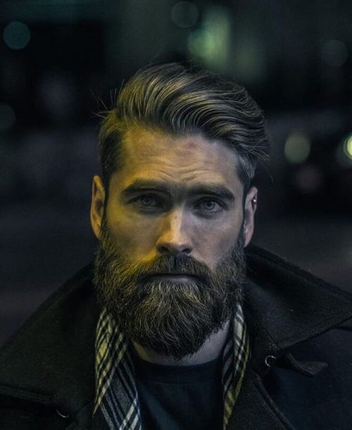 Top 30 Best Long Beard Styles For Men Best Men's Long Beard Styles Side Swept Back Hair With Full Beard