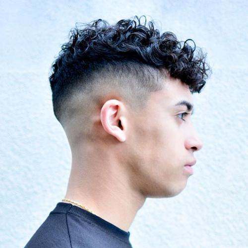 Top 35 Best Men’s Haircuts With Bangs Handsome Men’s Fringe Hairstyles High Skin Fade With Curly Fringe