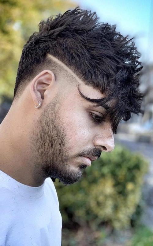 Top 35 Best Men’s Haircuts With Bangs Handsome Men’s Fringe Hairstyles Textured Fringes With Shaved Hairline