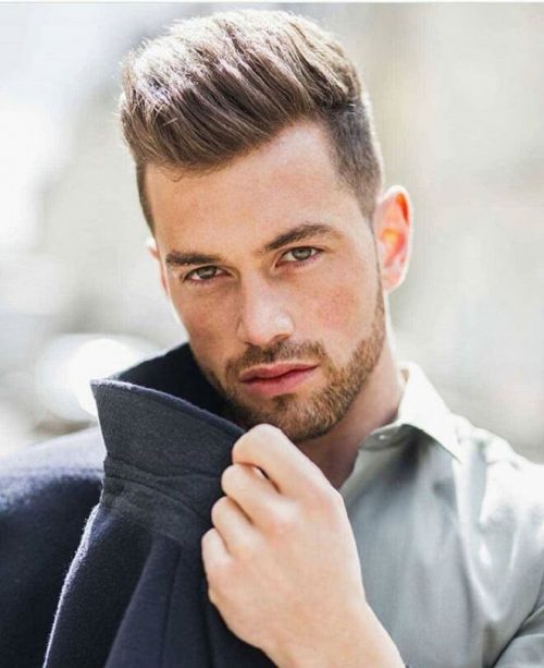 Top 35 Popular Haircuts For Men 2020 Men's Trendy Haircuts Short Sides With High Top Businessman Haircut