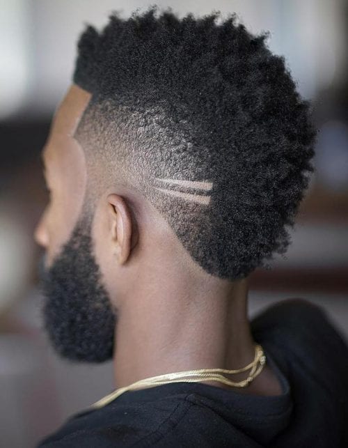 Top 40 Best Afro Hairstyles For Men Mo Hawk With Eagle Paws
