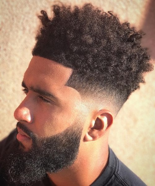 Top 40 Best Afro Hairstyles For Men Pointy Sharp Line Up