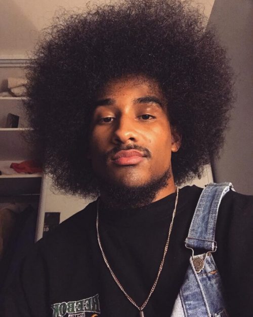 Top 40 Best Afro Hairstyles For Men Top Heavy Long Curly Afro
