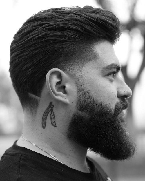 Top 40 Best Men’s Fade Haircuts Popular Fade Hairstyles For Men Slicked Back Hair Taper Fade Haircut With Beard