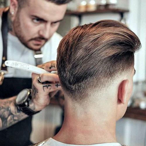 Top 40 Cool Slicked Back Hairstyles For Men Best Men's Slicked Back Haircuts 2020 Low Taper Fade With Textured Slick Back