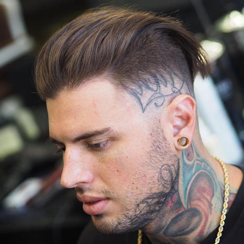 Top 40 Cool Slicked Back Hairstyles For Men Best Men's Slicked Back Haircuts 2020 Slicked Back Hair With High Skin Fade And Stubble