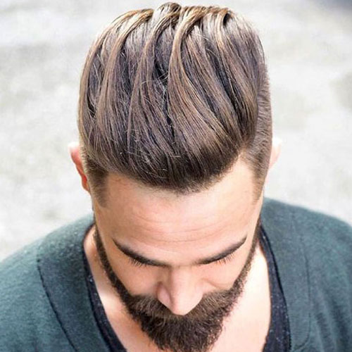 Top 40 Cool Slicked Back Hairstyles For Men Best Men's Slicked Back Haircuts 2020 Textured Long Slick Back Hair + Beard