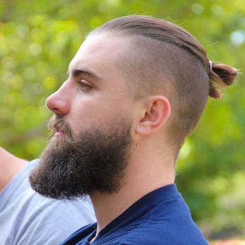 Top Knot Shaved Sides Long Beard Top 40 Best Long Hairstyles For Men 2020