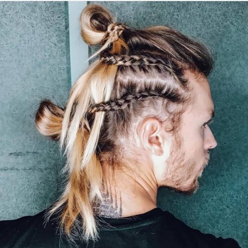 Two Braid With Two Knot Top 40 Best Long Hairstyles For Men 2020